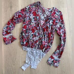 Free People Floral bodysuit
